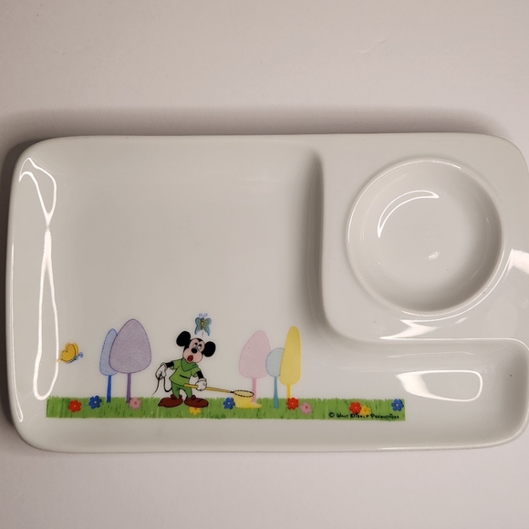 2/$30 Vtg Retro Mickey Mouse Walt Disney Japan Childs Snack Plate Tray Porcelain - Picture 1 of 8